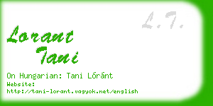lorant tani business card