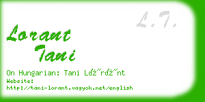 lorant tani business card
